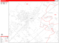 San Marcos Wall Map Zip Code Red Line Style 2026